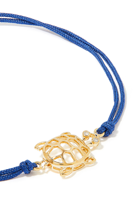 Turtle Thread Bracelet, 9k Yellow Gold with Diamond
